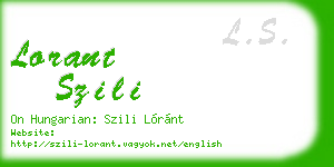 lorant szili business card